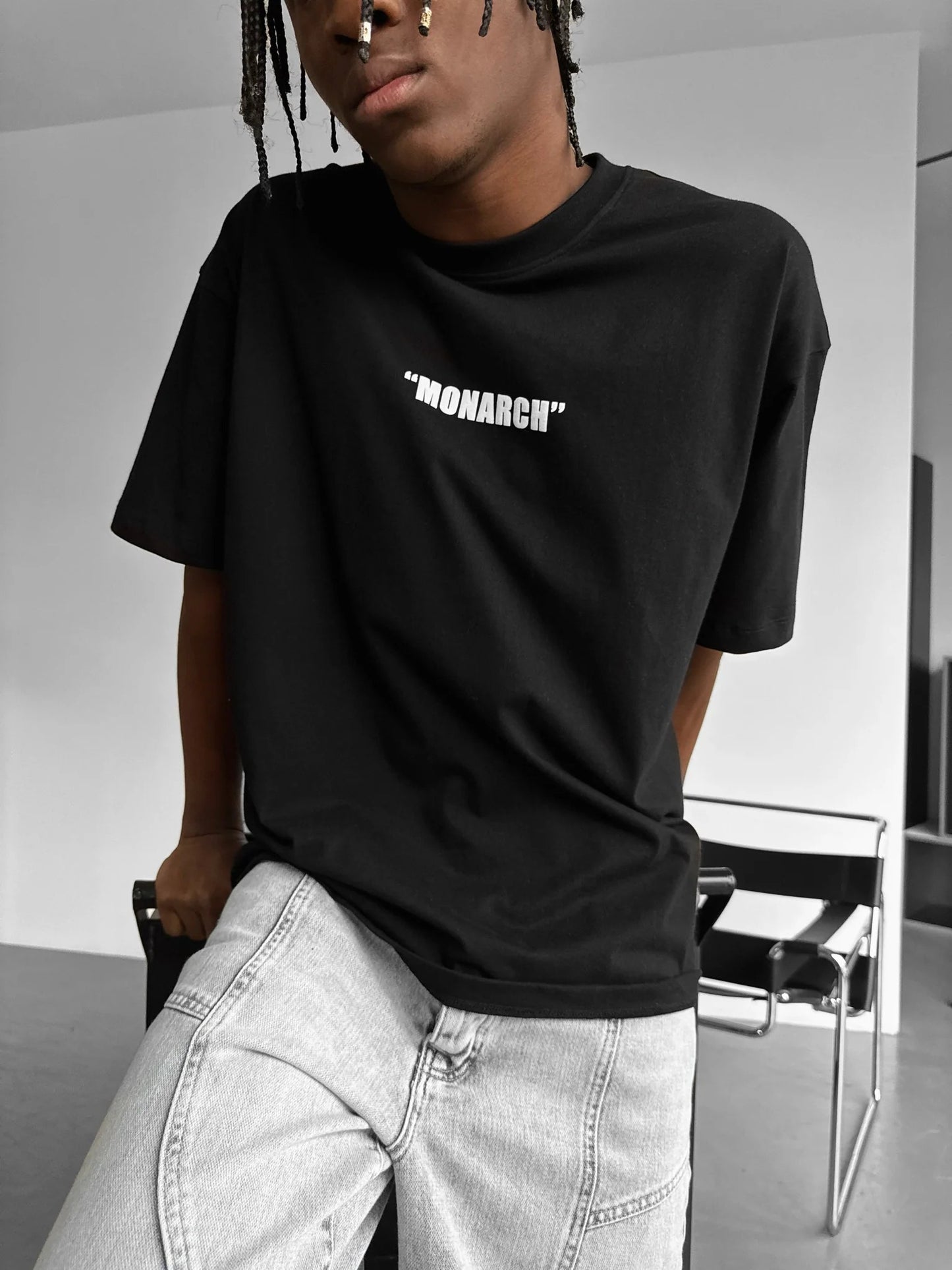 MONARCH BLACK OVERSIZED T-SHIRT - BLACK